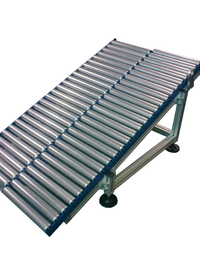 Double sloping idle roller